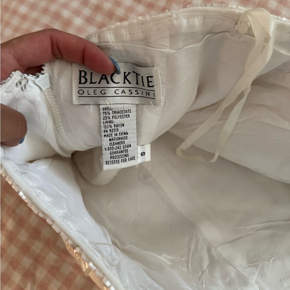 Oleg Cassini vintage white Embellished Strapless Bustier Corset top size S - Picture 6 of 6